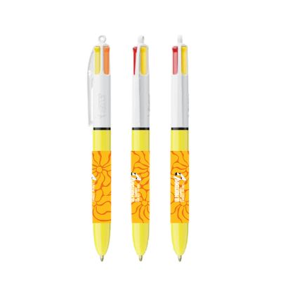Stylo BIC 4 couleurs JAUNE PDB