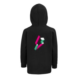 Sweat à Capuche NOIR Eclair GonflanteEnfant